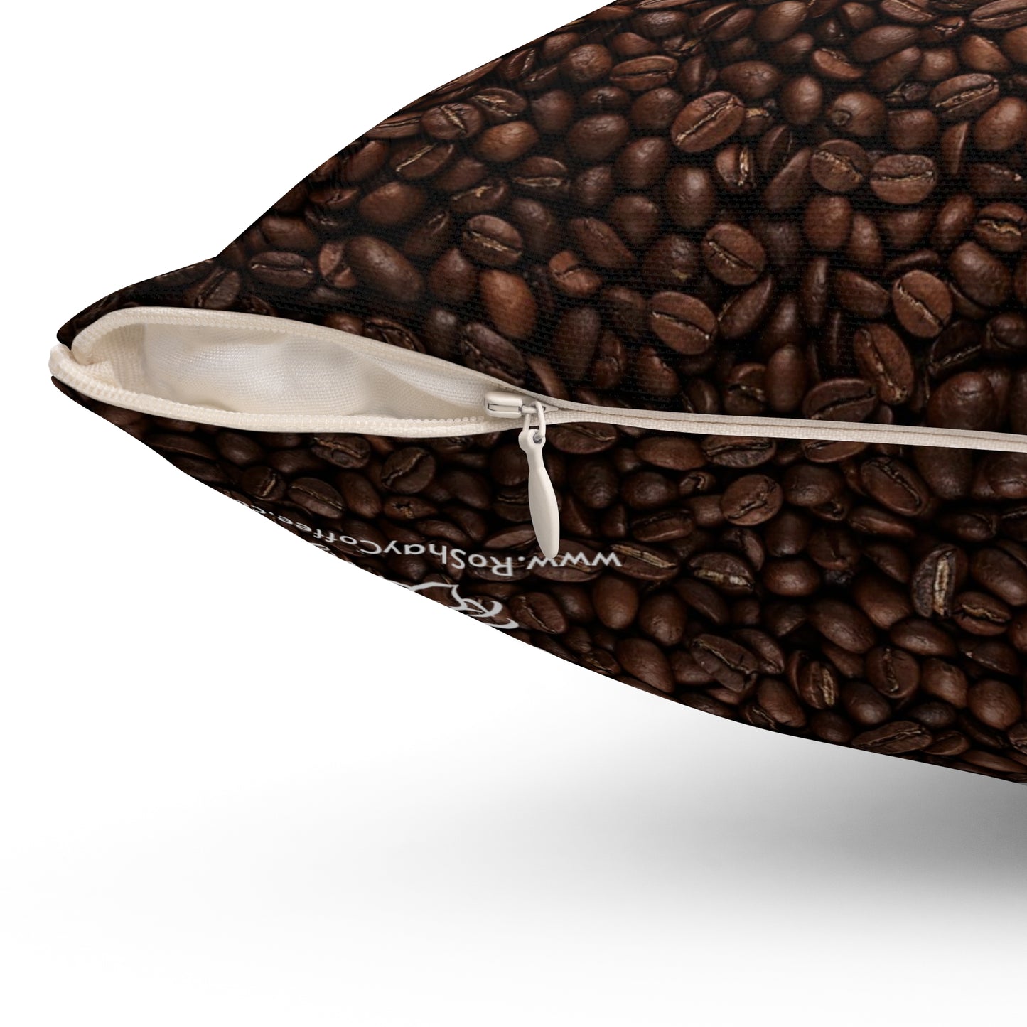 Coffee Bean Spun Polyester Square Pillow Gift
