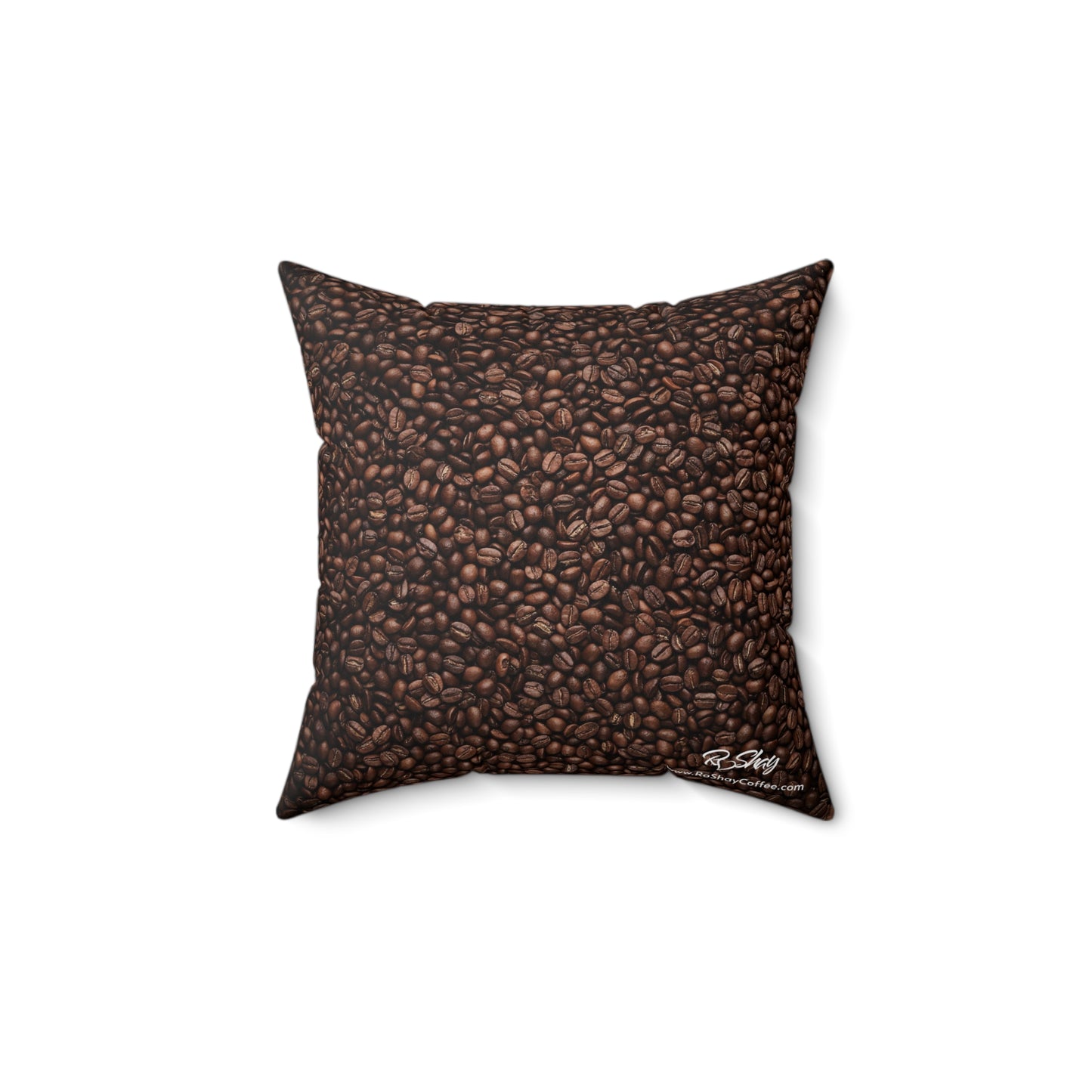 Coffee Bean Spun Polyester Square Pillow Gift