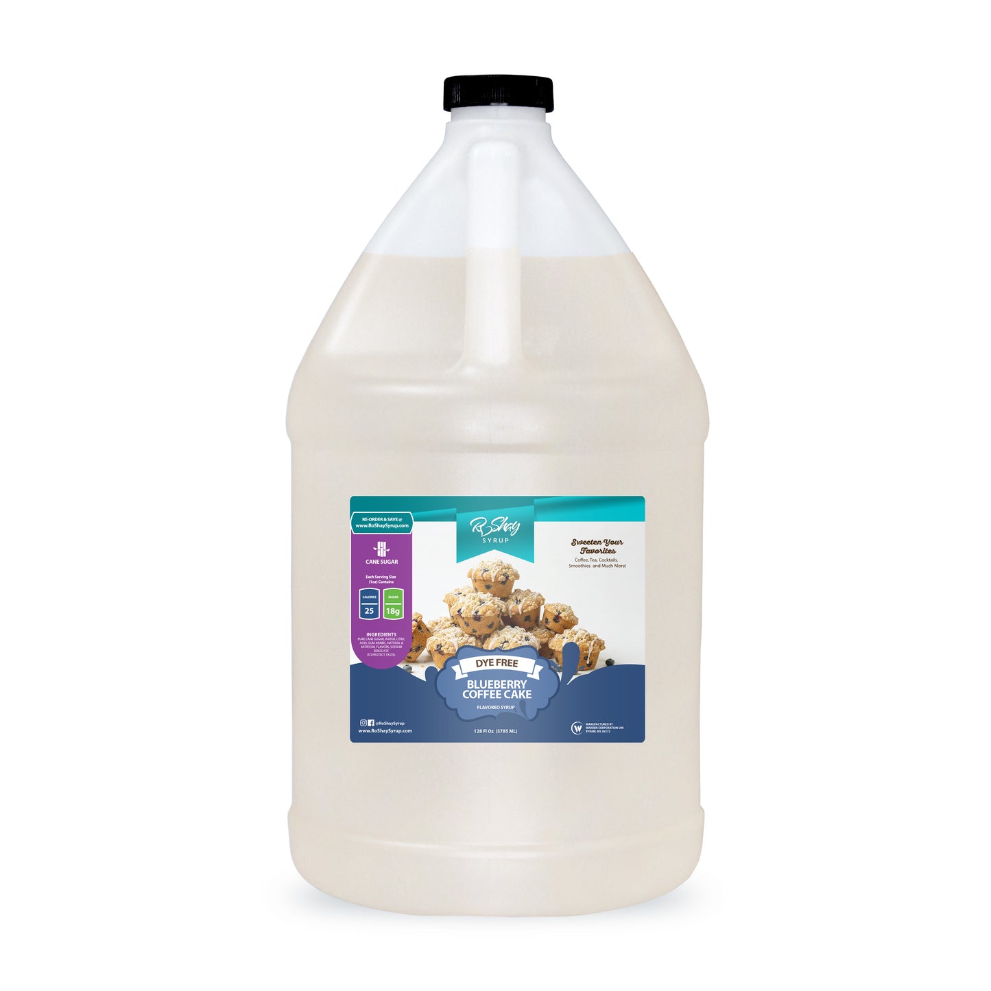 Dye Free Blueberry Coffee Cake Flavored Beverage & Coffee Syrup