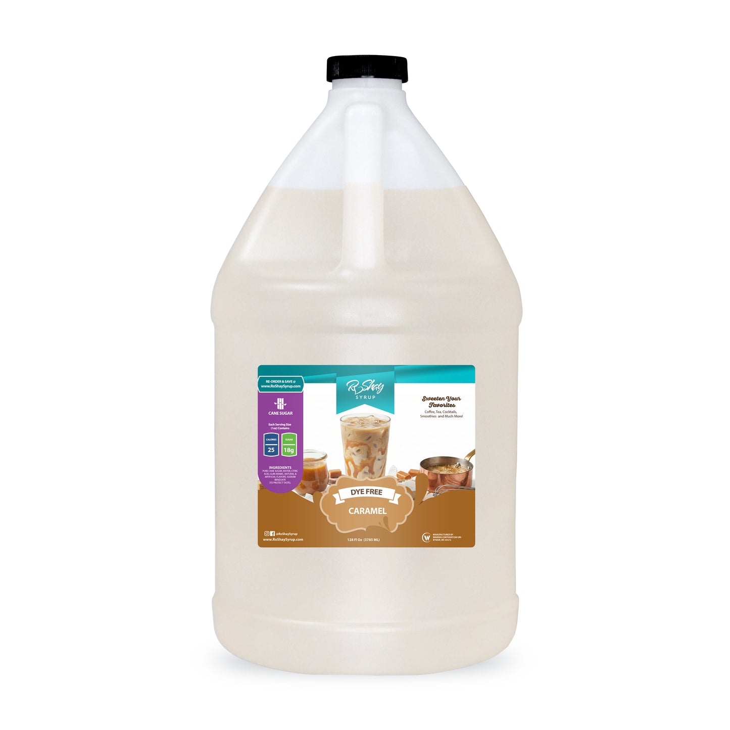 Dye Free Caramel Flavored Coffee Syrup