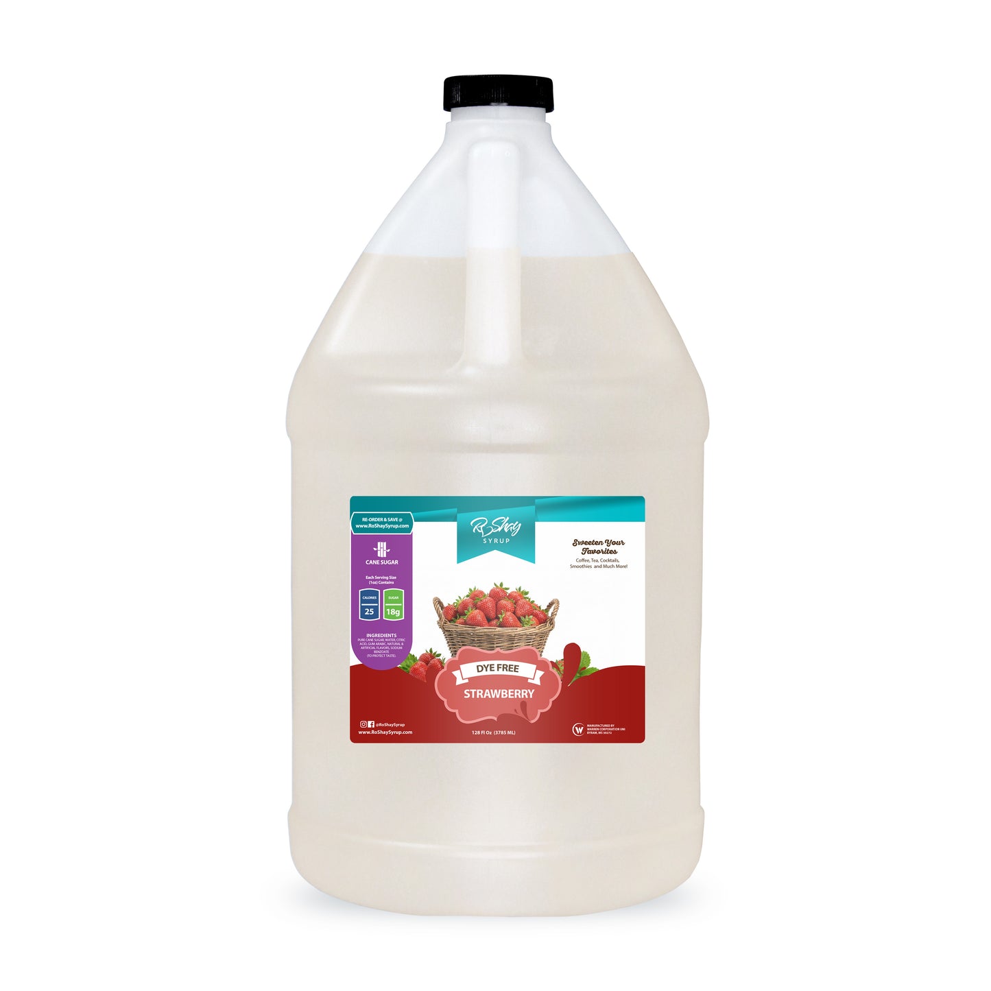 Dye Free Strawberry Flavored Beverage & Coffee Syrup